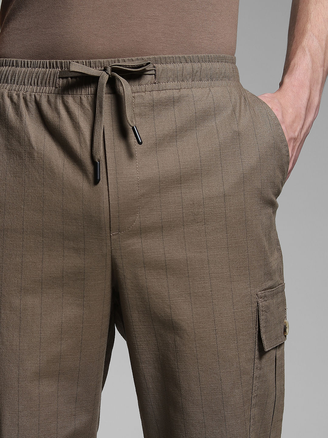 Deep Green Striped Anti Fit Cargos