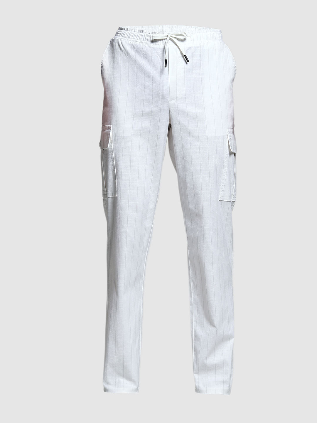 White Striped Anti Fit Cargos