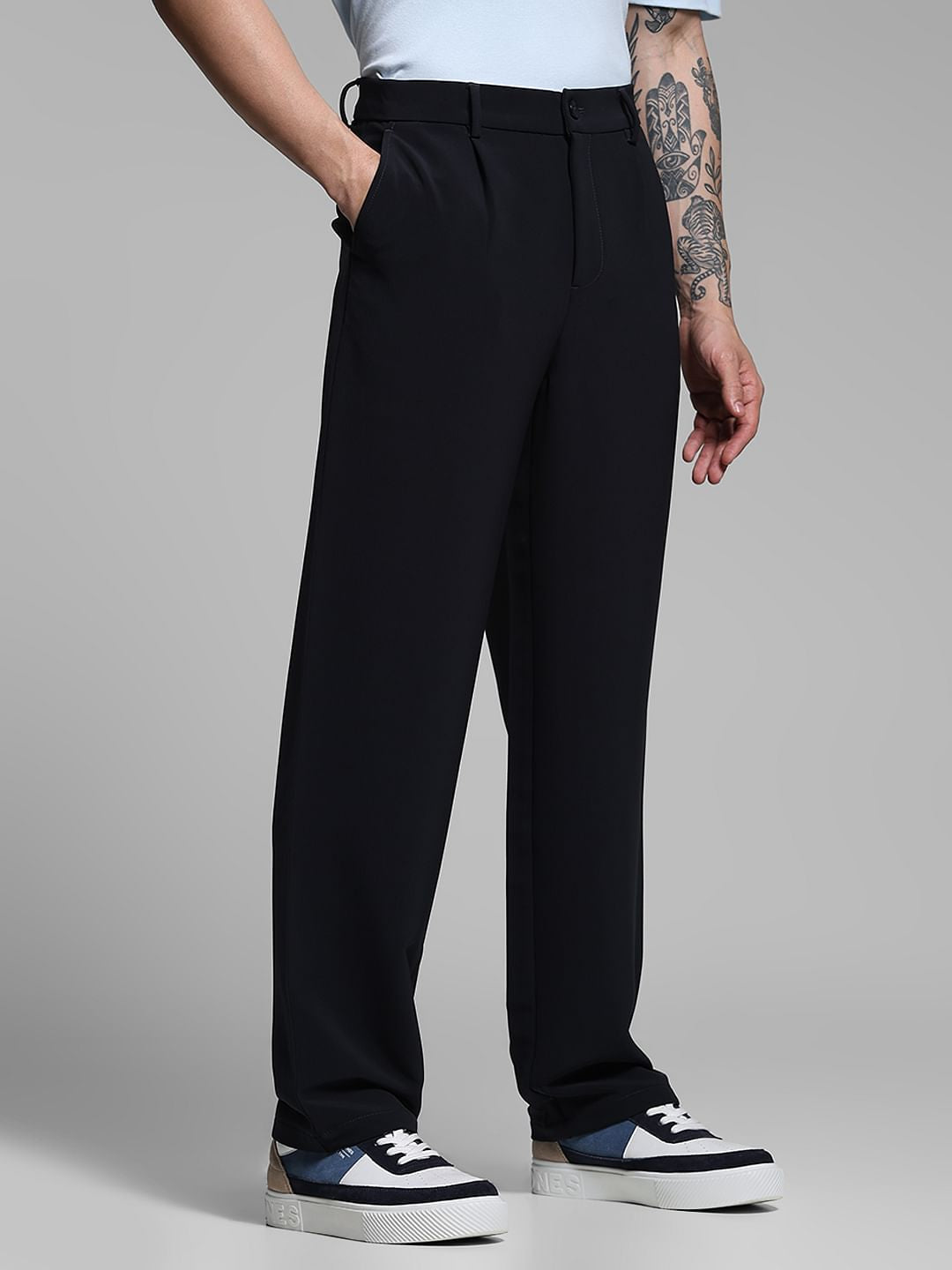 Navy Blue Loose Fit Pants