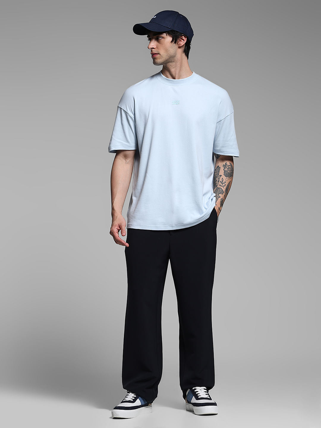 Navy Blue Loose Fit Pants