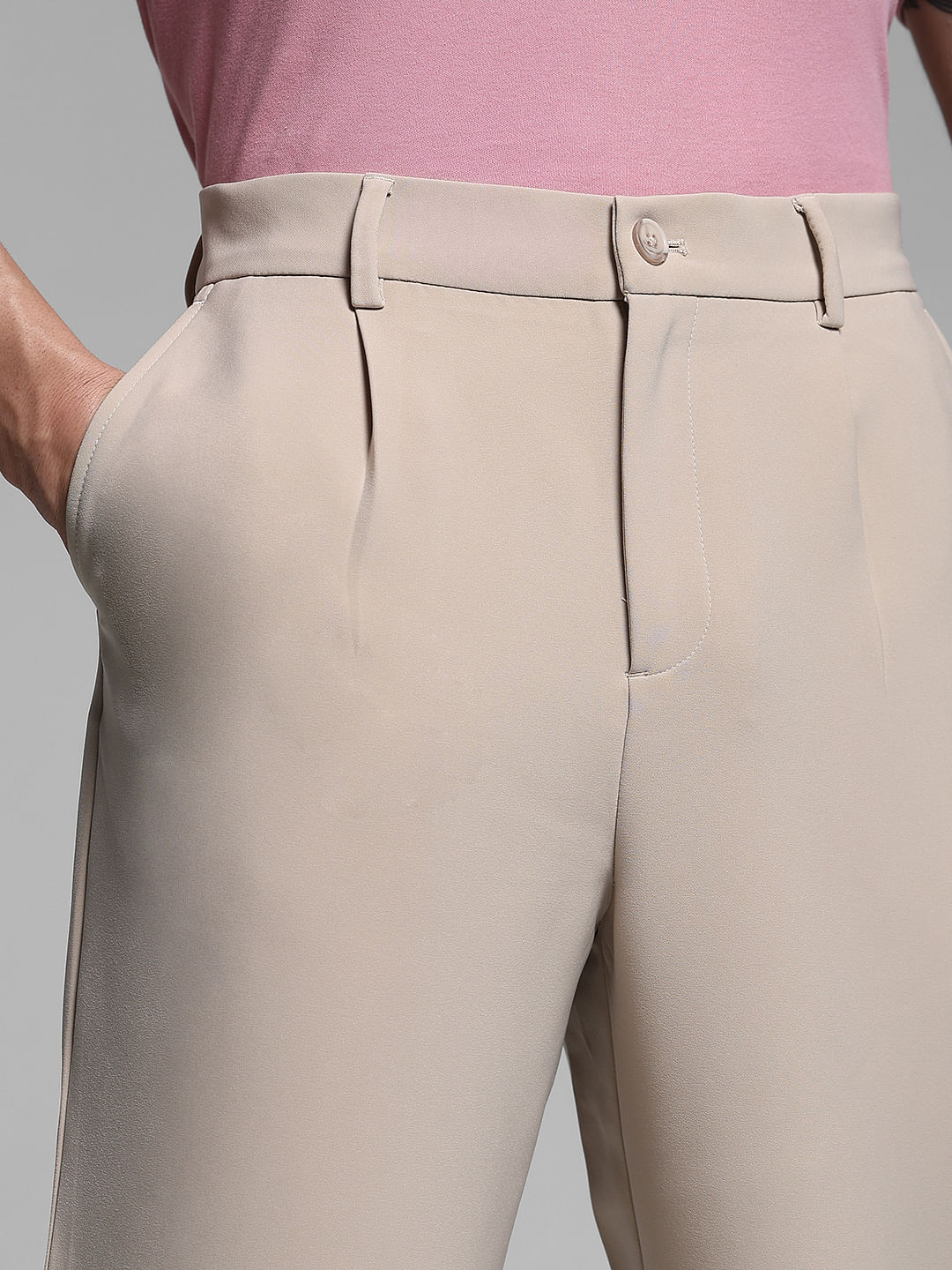 Beige Loose Fit Pants