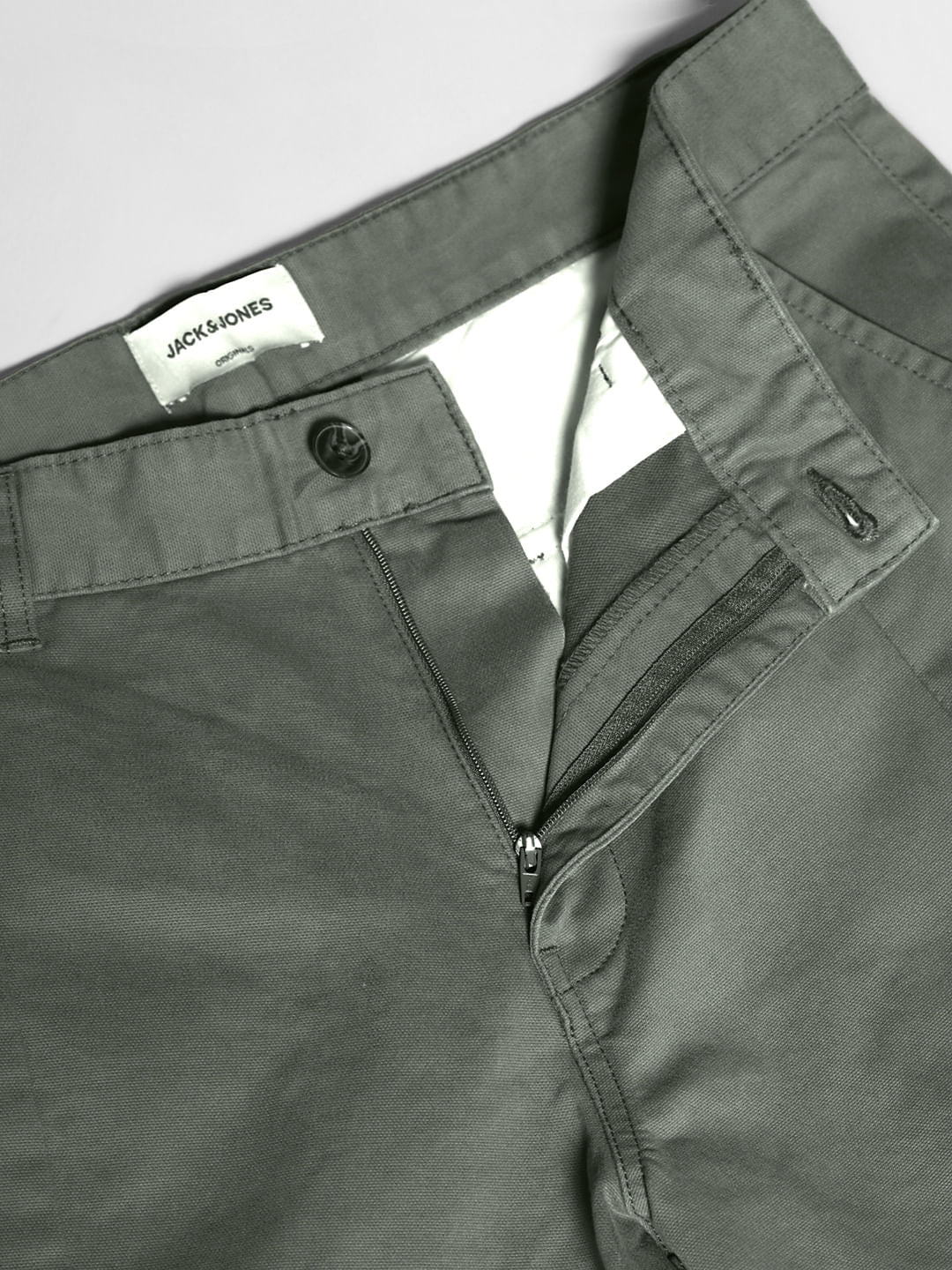 Sage Green Mid Rise Regular Fit Cargos