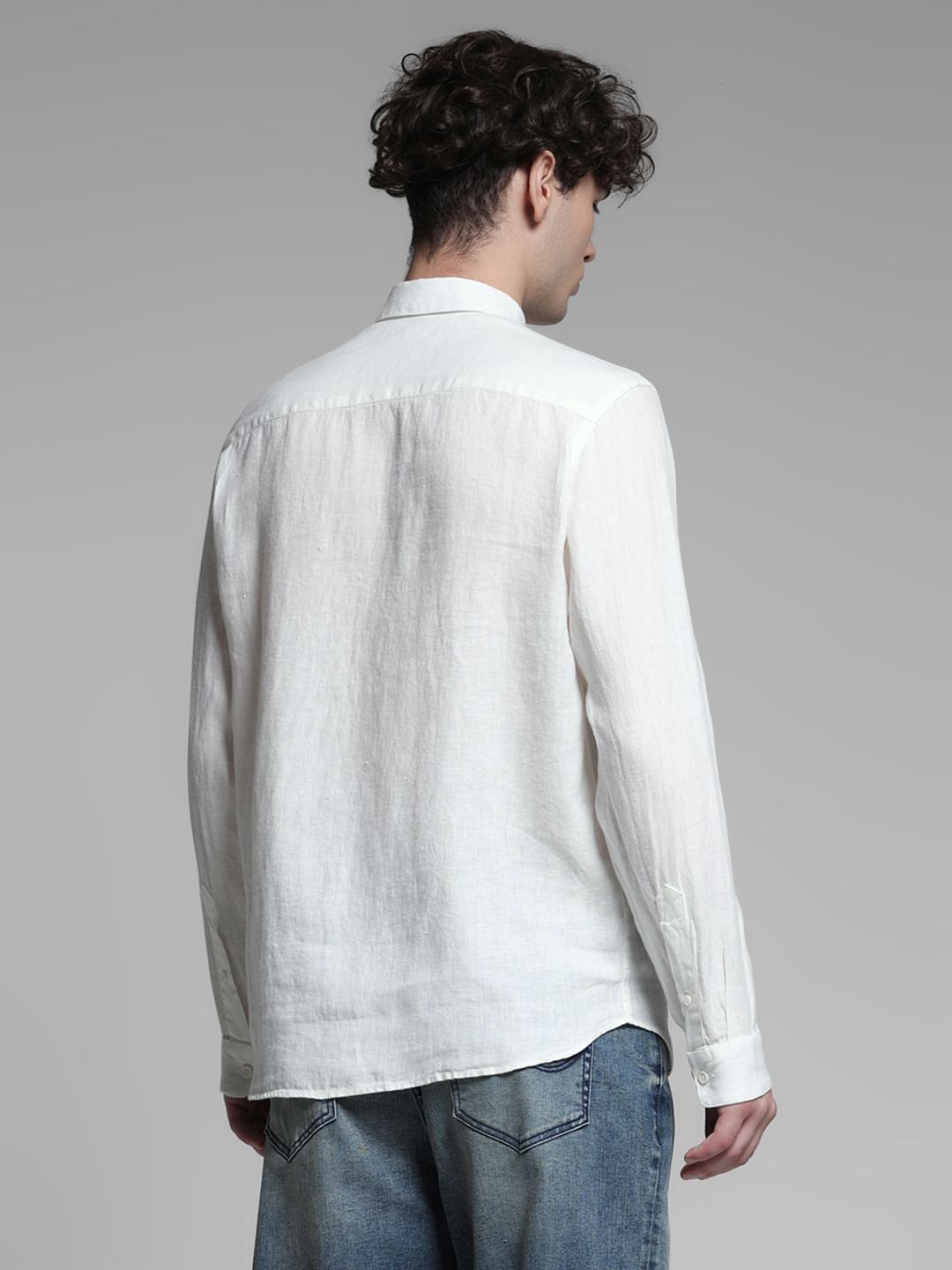 Linen Full Sleeves Shirt - White