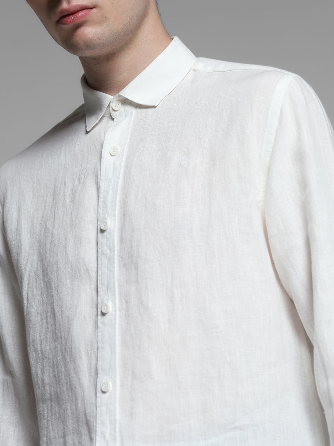 Linen Full Sleeves Shirt - White