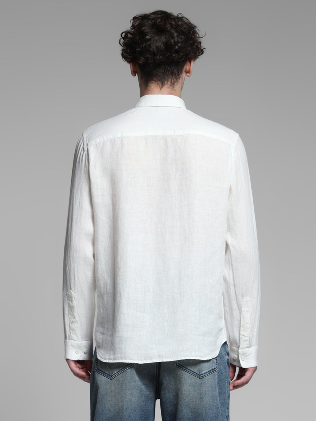Linen Full Sleeves Shirt - White