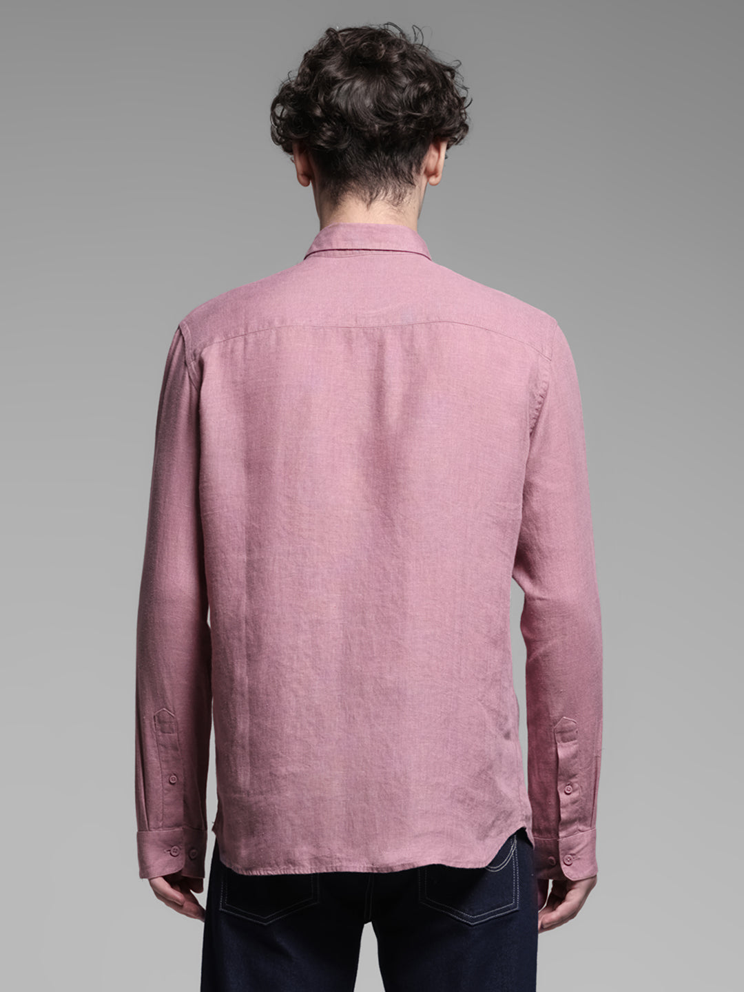 Linen Full Sleeves Shirt - Pink