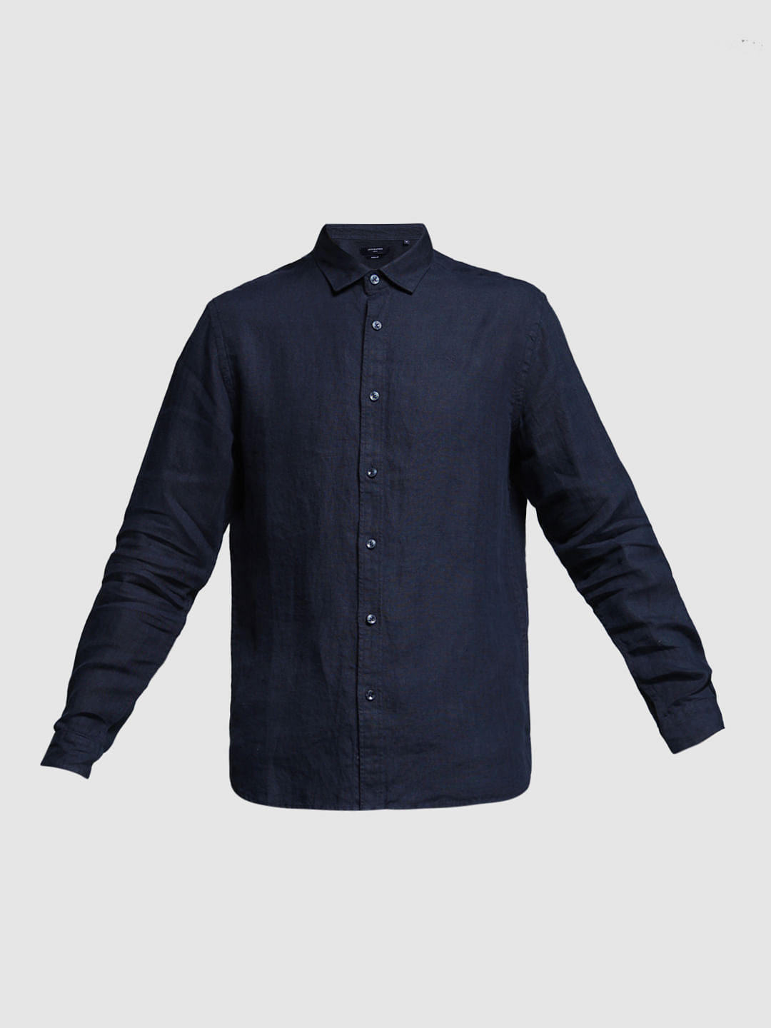 Linen Full Sleeves Shirt - Navy Blue