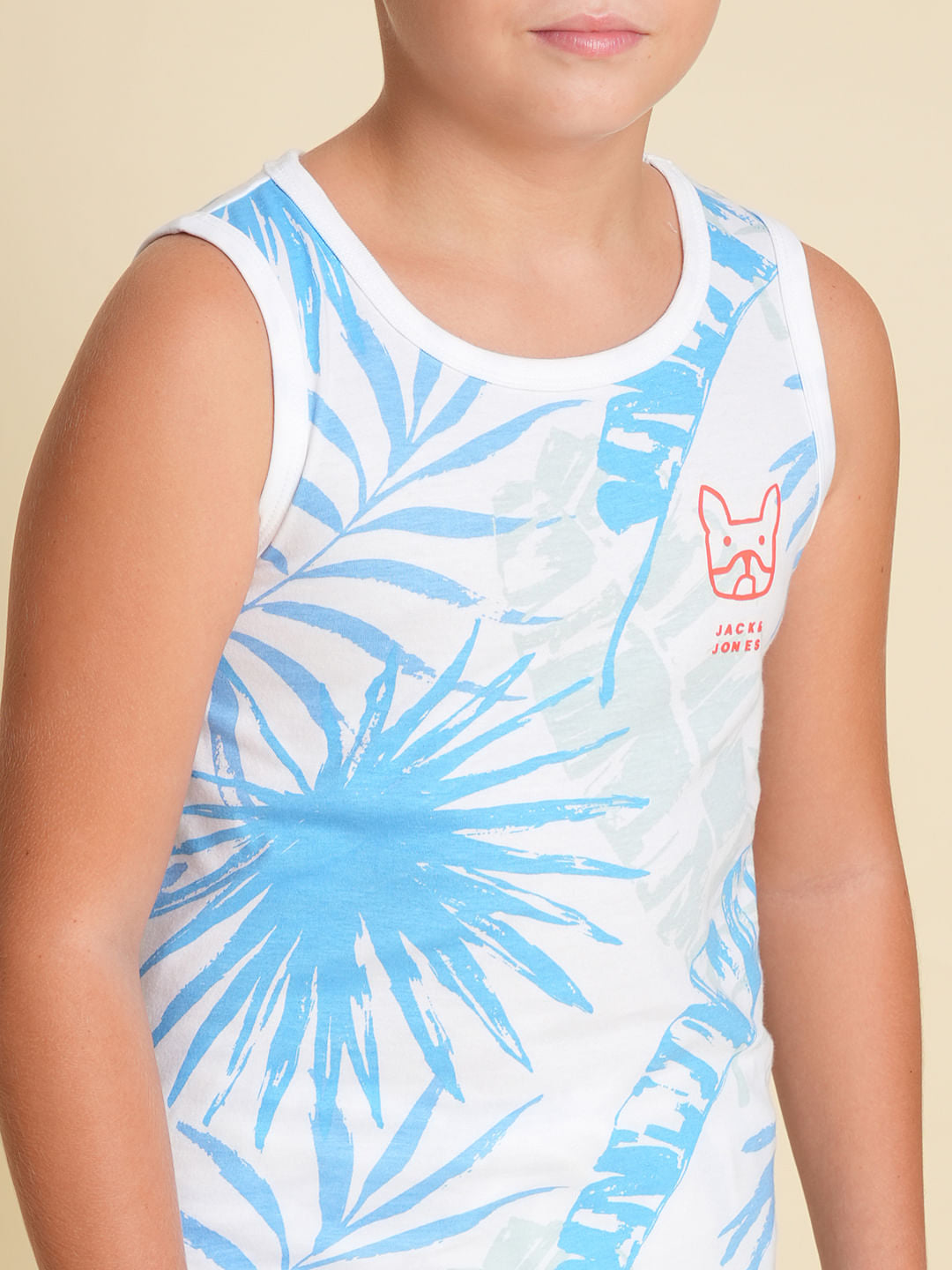 Boys Blue Tropical Print T-shirt