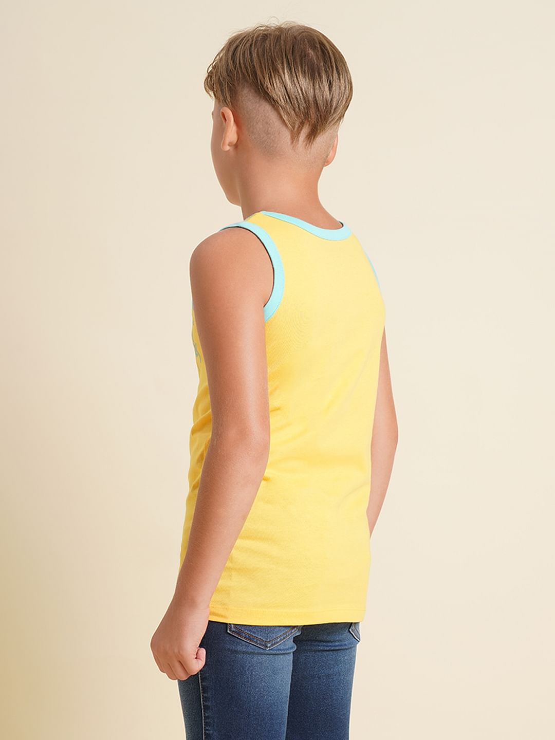 Boys Yellow Doggo Print T-shirt