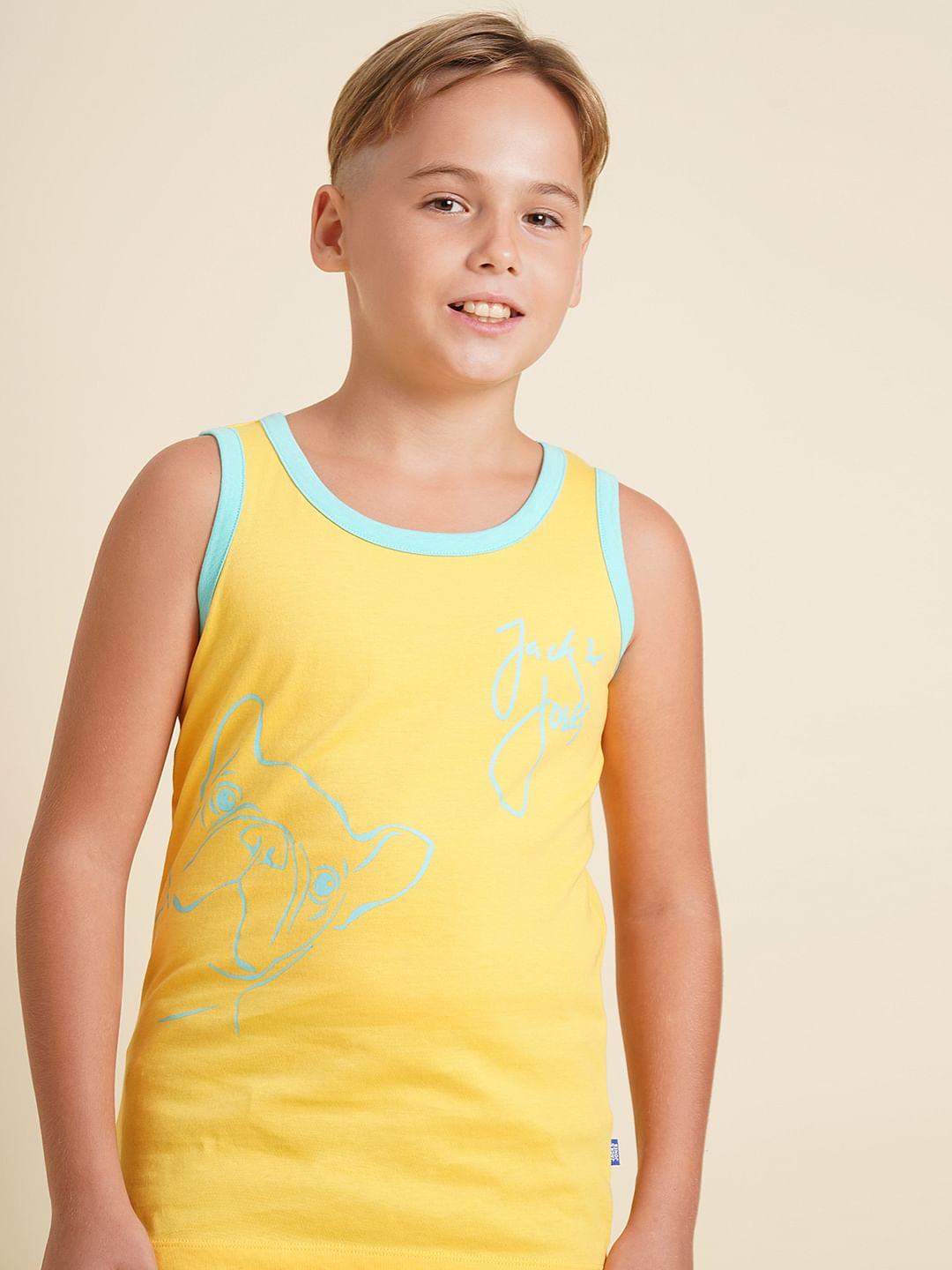 Boys Yellow Doggo Print T-shirt