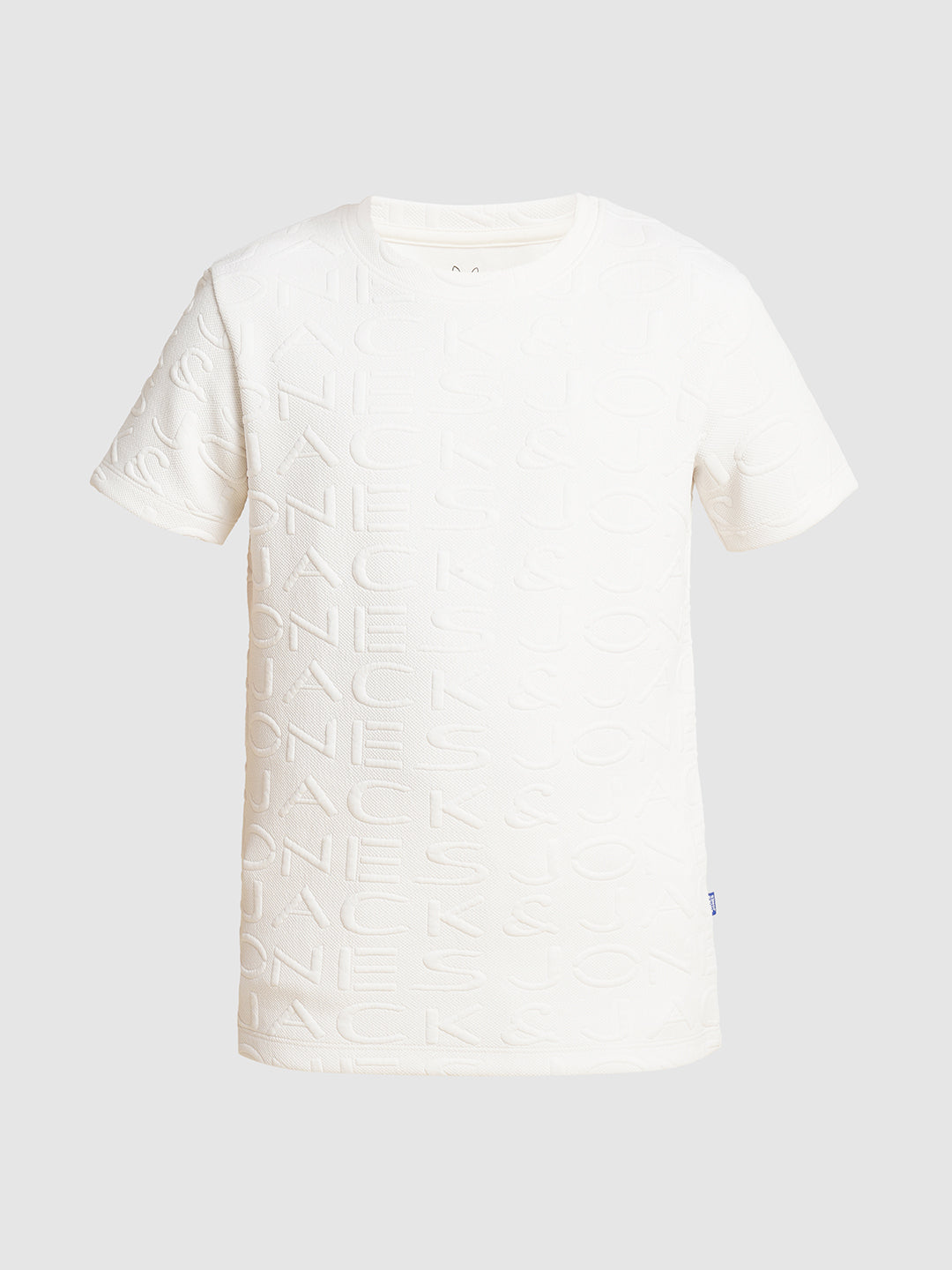 JACK&JONES JUNIOR Boys White Jacquard Logo Co-ord Set T-shirt