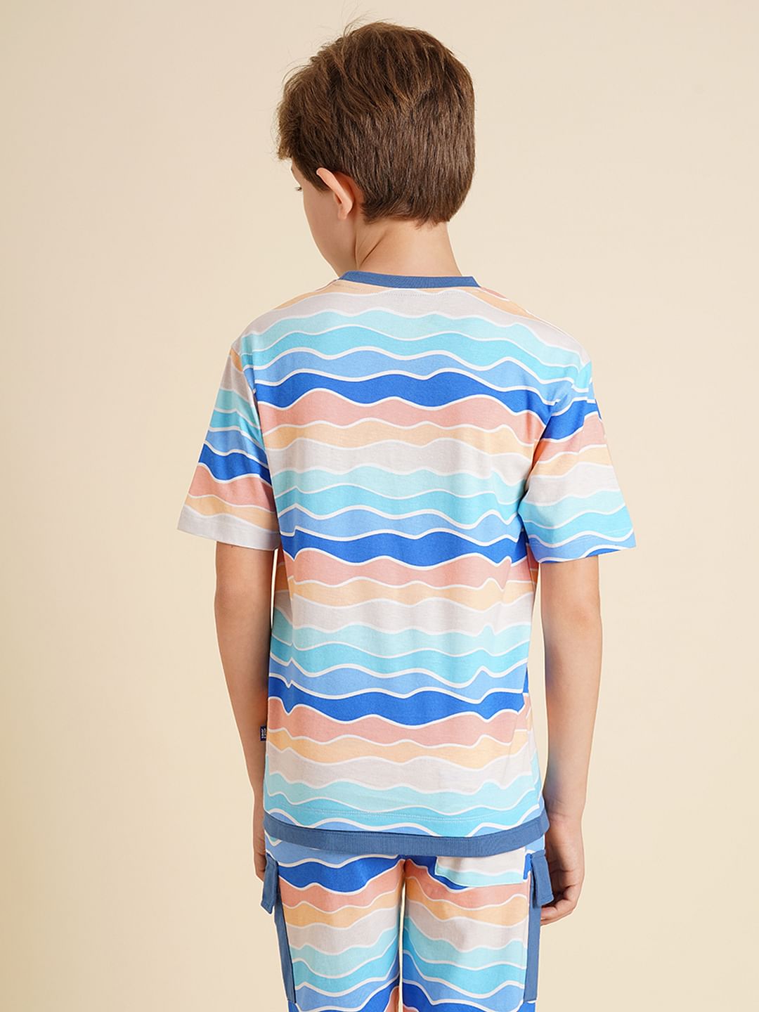 Boys Blue Printed Co-ord Set T-shirt