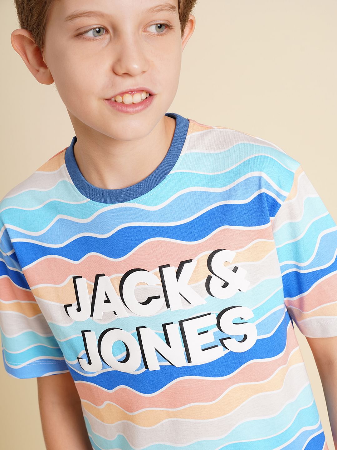 Boys Blue Printed Co-ord Set T-shirt