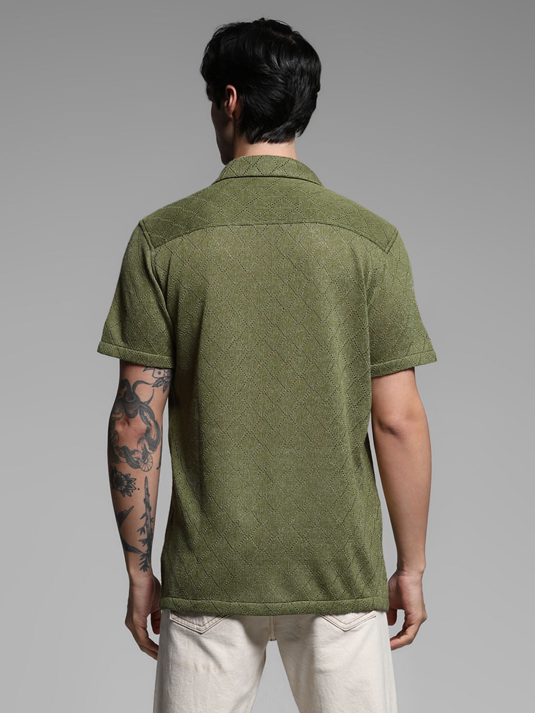 Green Resort Collar Shirt