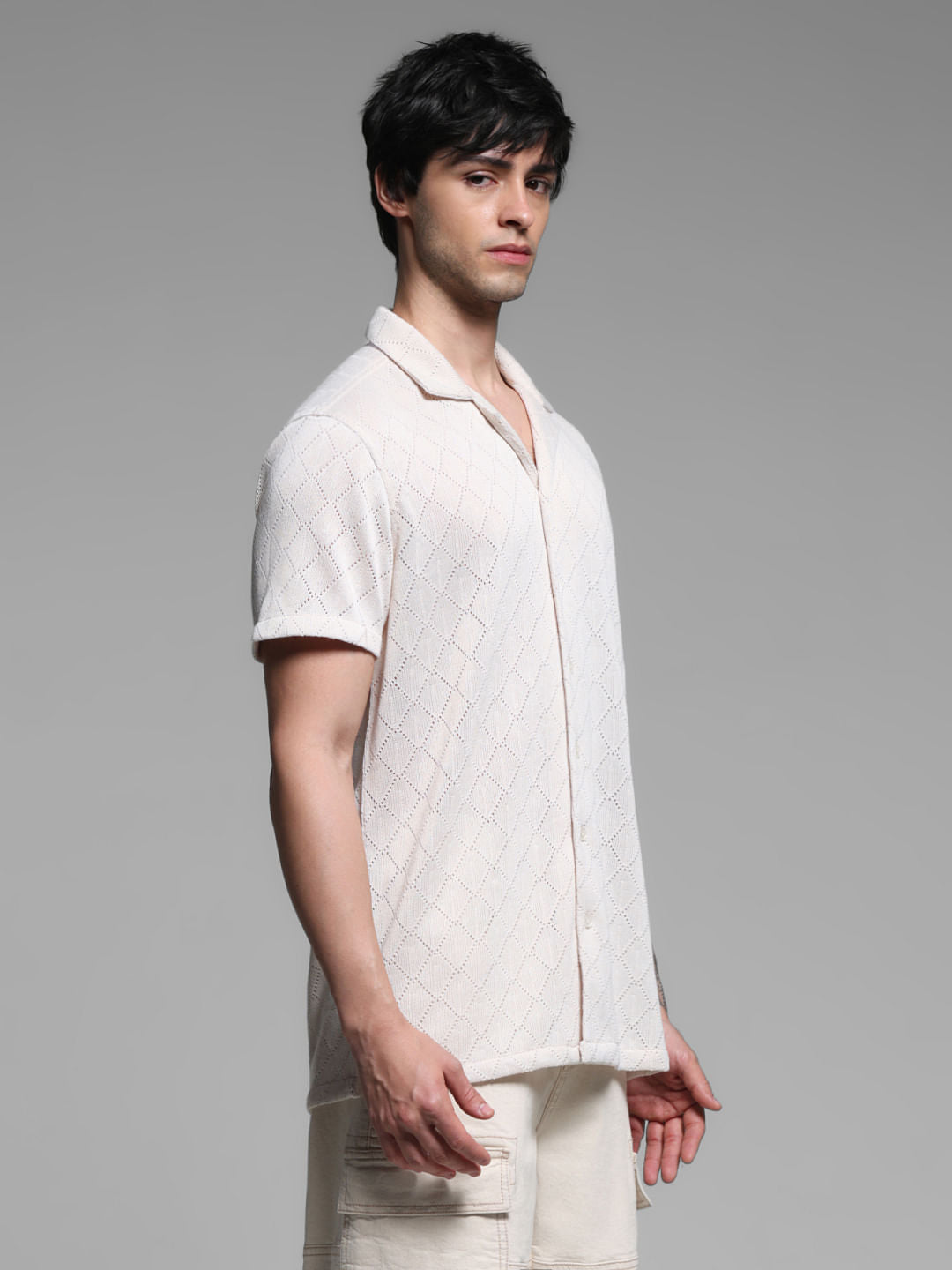 Light Brown Resort Collar Shirt