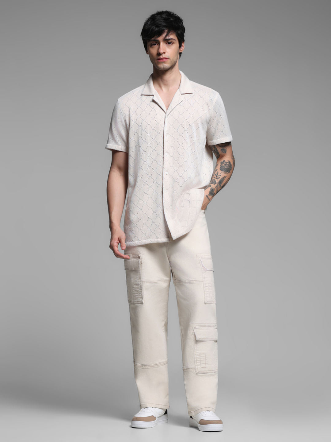 Light Brown Resort Collar Shirt