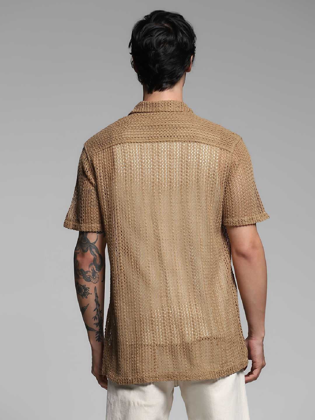 Brown Sheer Overshirt