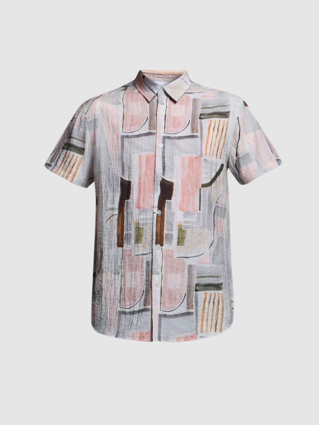GREY ABSTRACT PRINT SHIRT