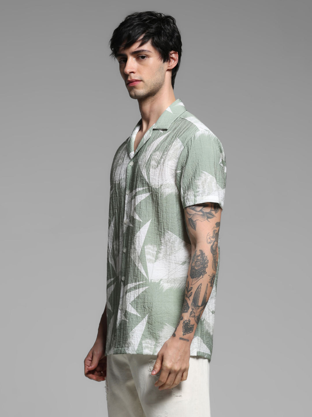 Green Printed Lyocell Shirt