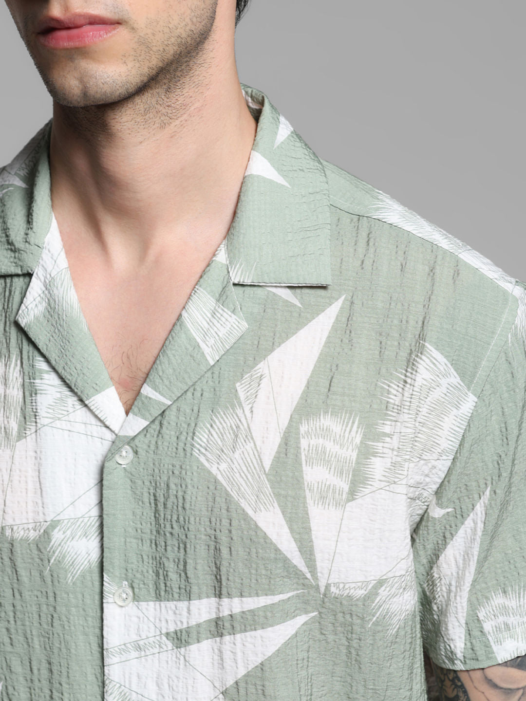Green Printed Lyocell Shirt