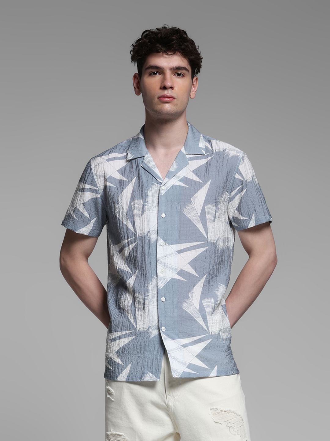 GREY LYOCELL PRINTED SHIRT