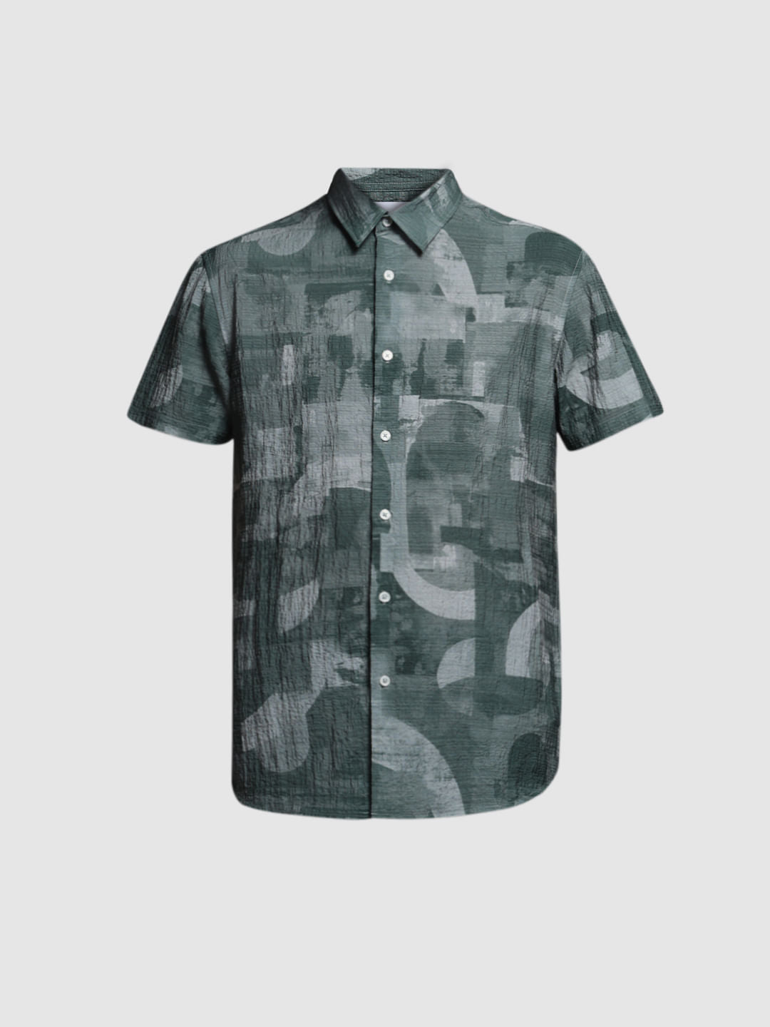 GREEN ABSTRACT PRINT SHIRT