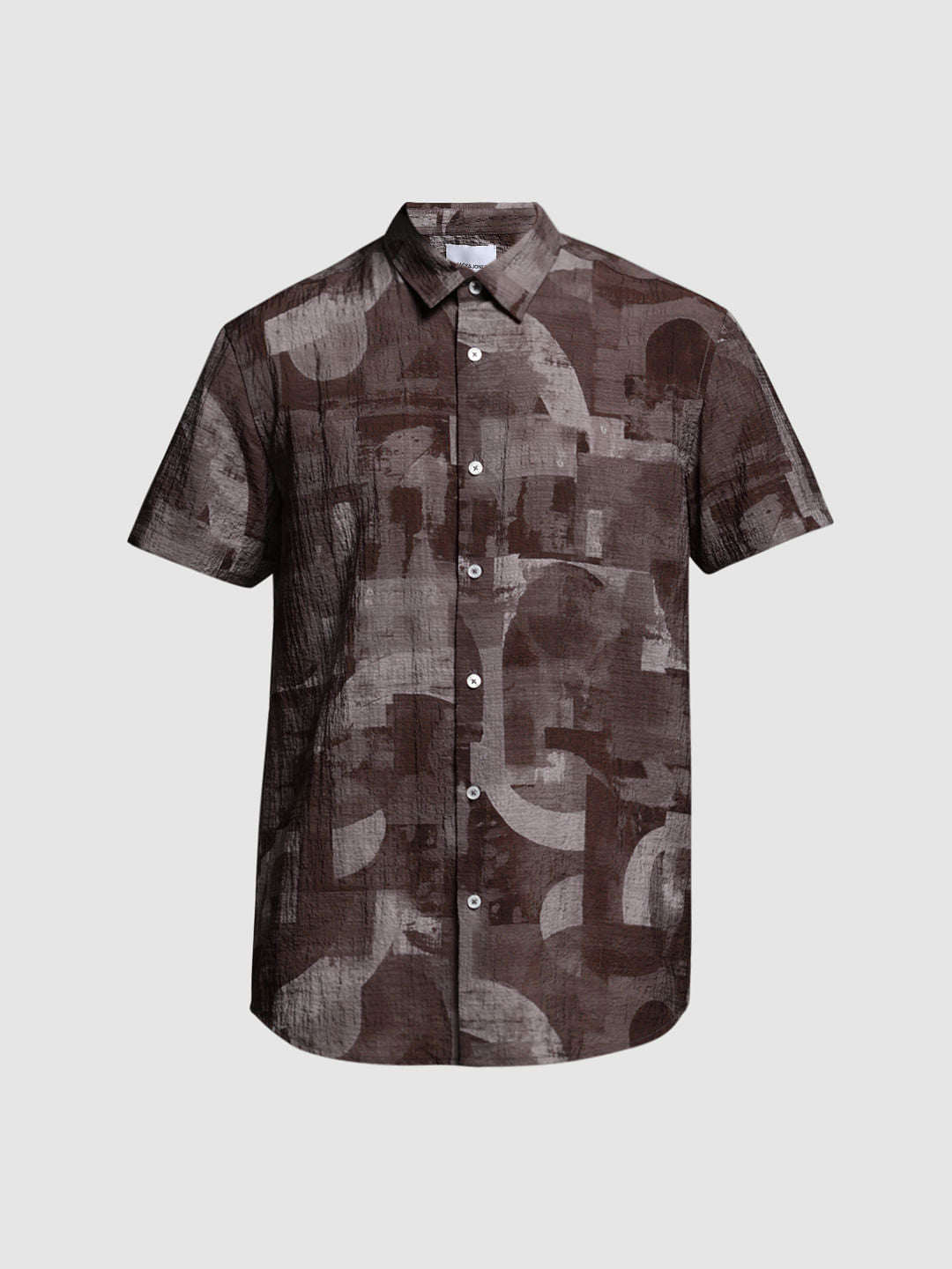 Brown Printed Lyocell Shirt