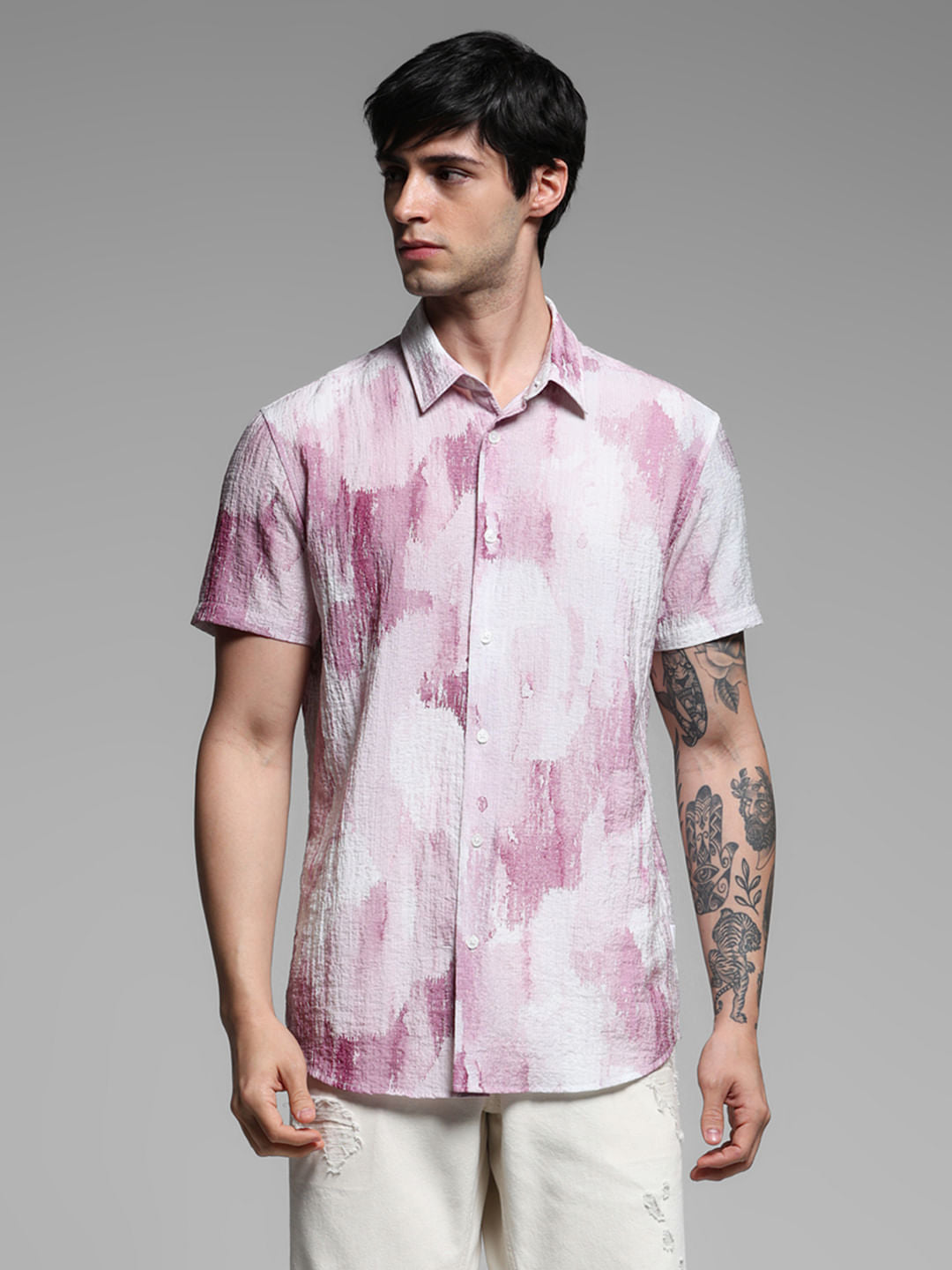 Pink Printed Lyocell Shirt