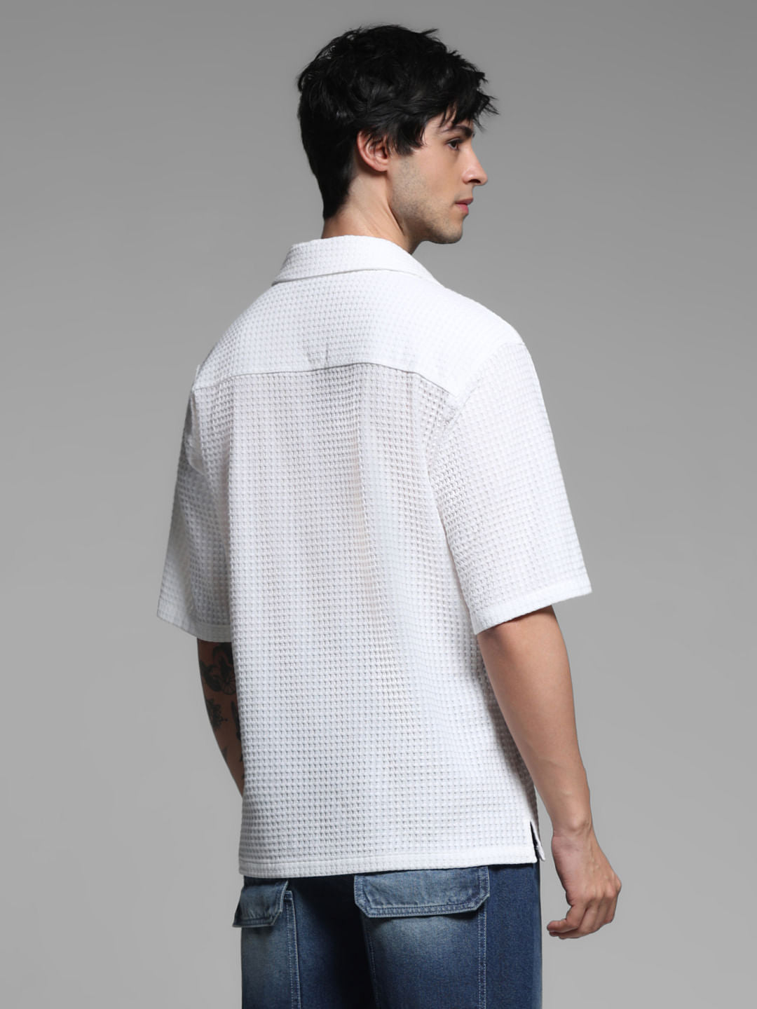 White Oversized Short Sleeves Shirt