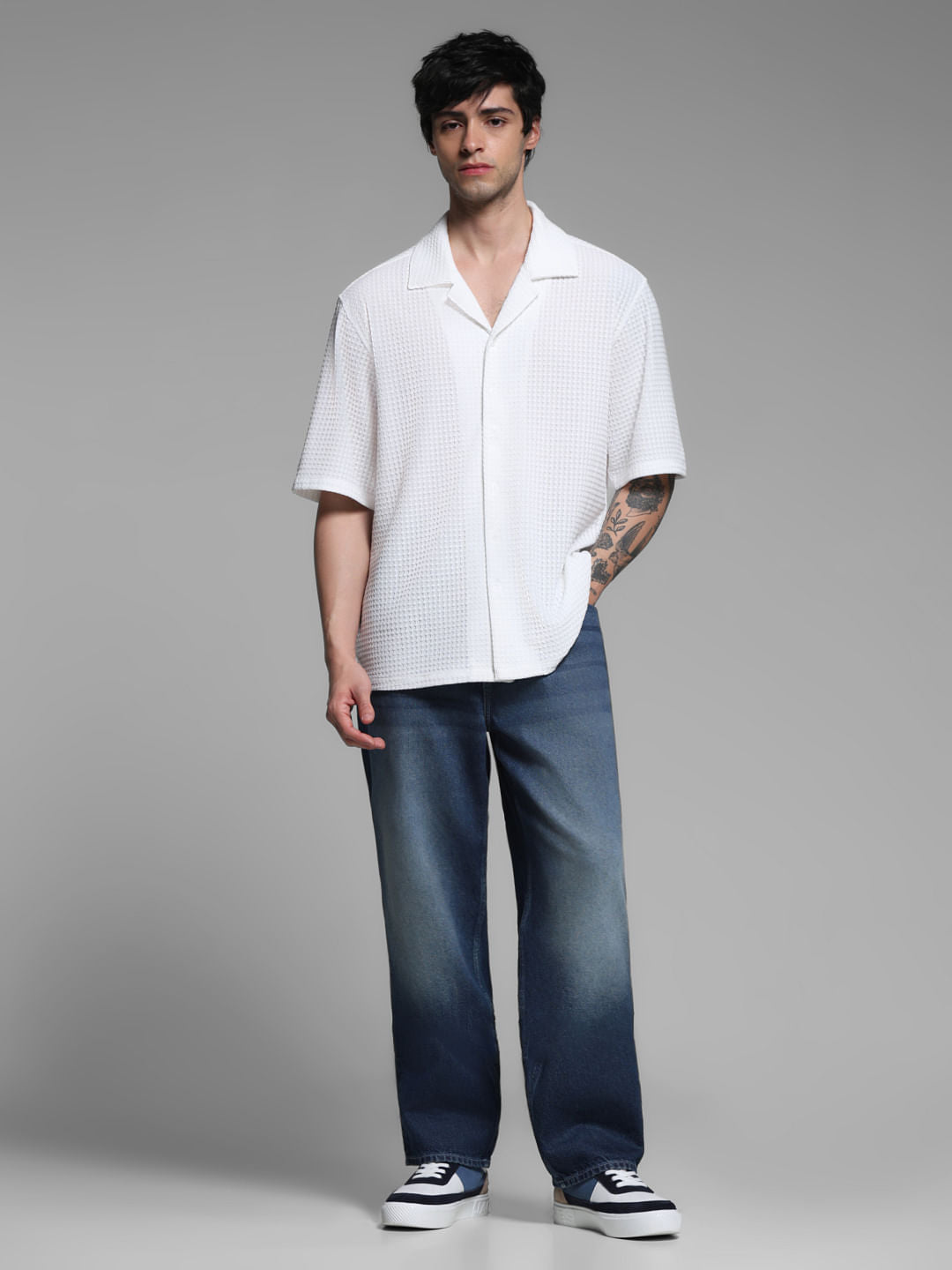 White Oversized Short Sleeves Shirt