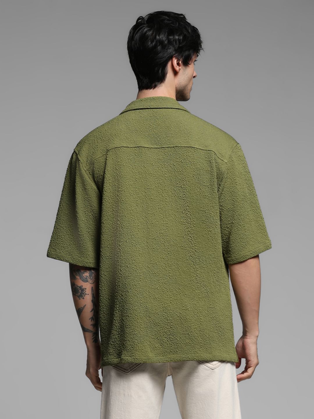 Olive Green Short Sleeves Shirt