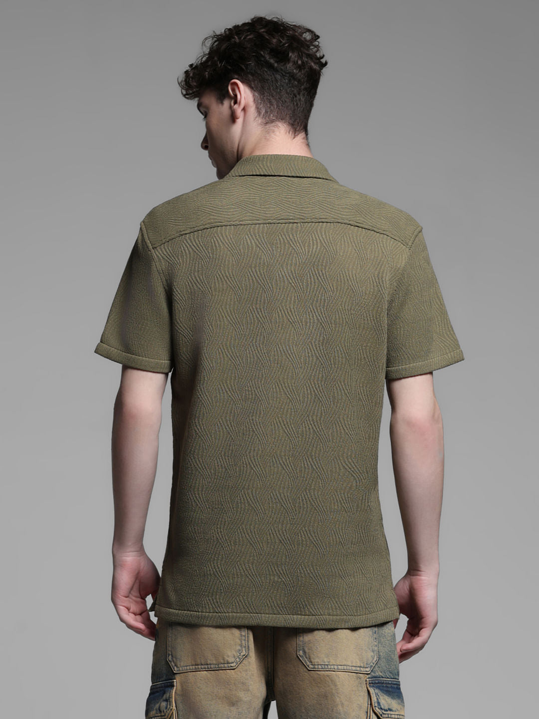 GREEN RESORT COLLAR SHIRT