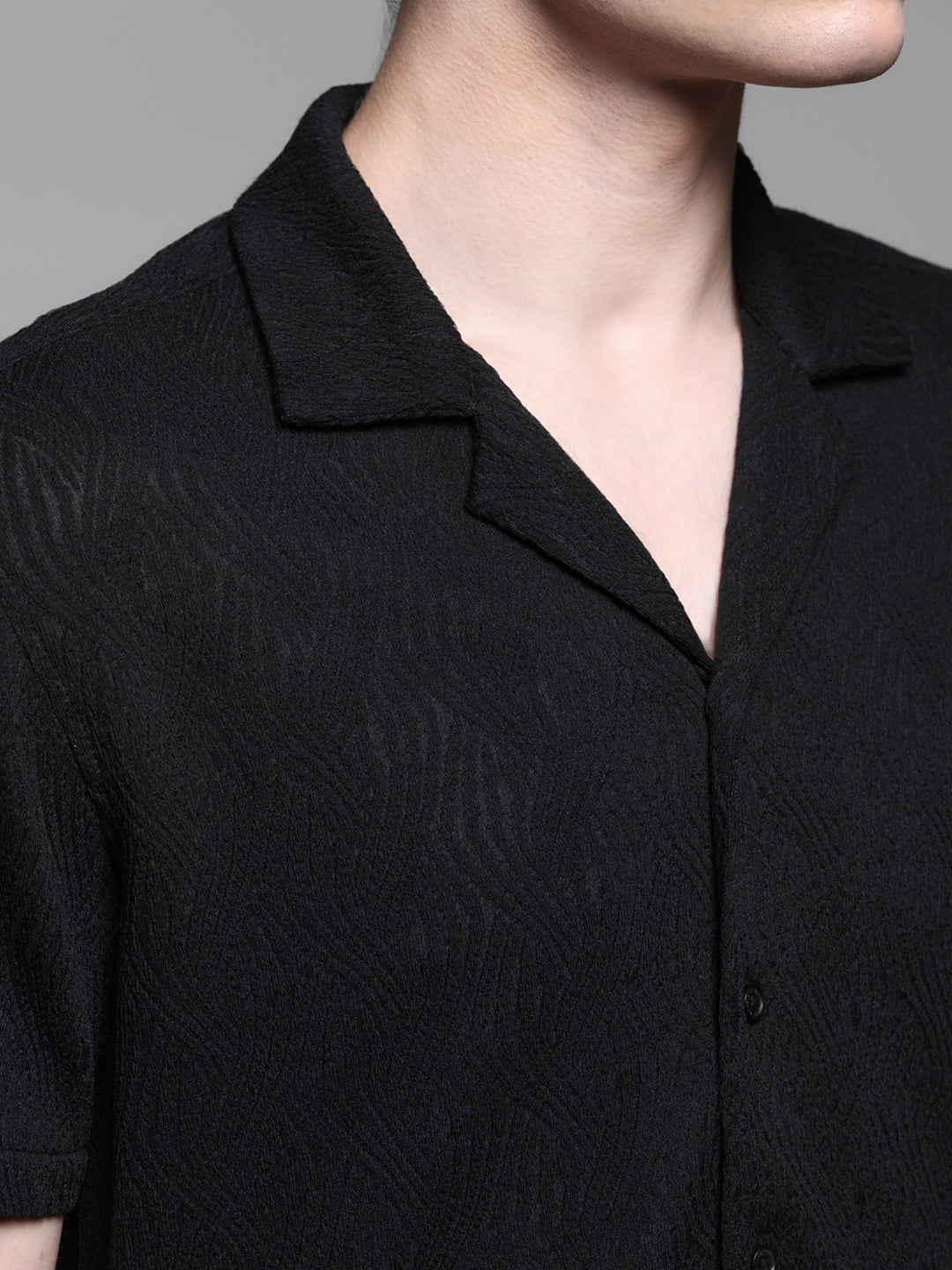 Black Resort Collar Shirt