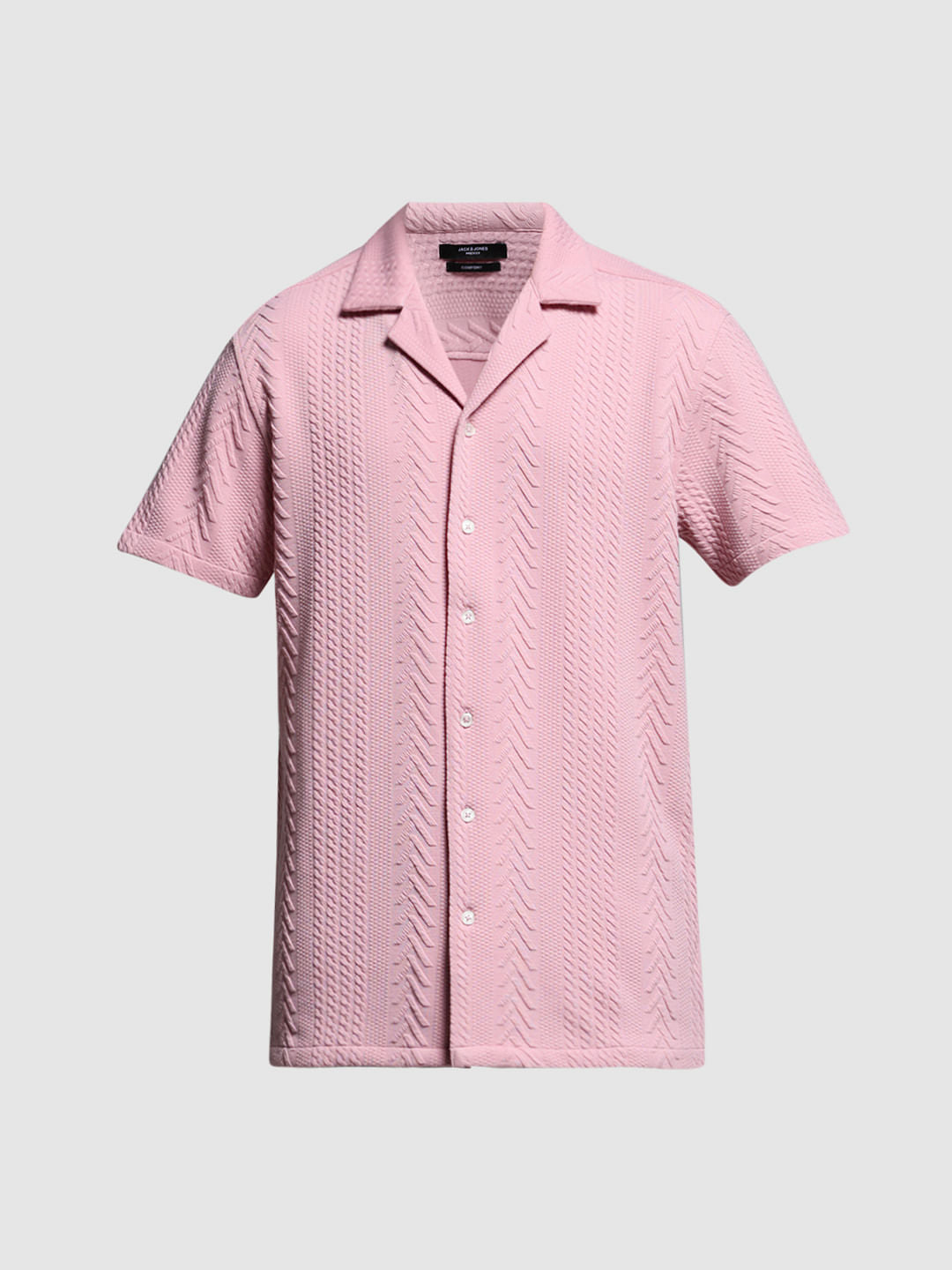 Lilac Textured Short Sleeves Shirt
