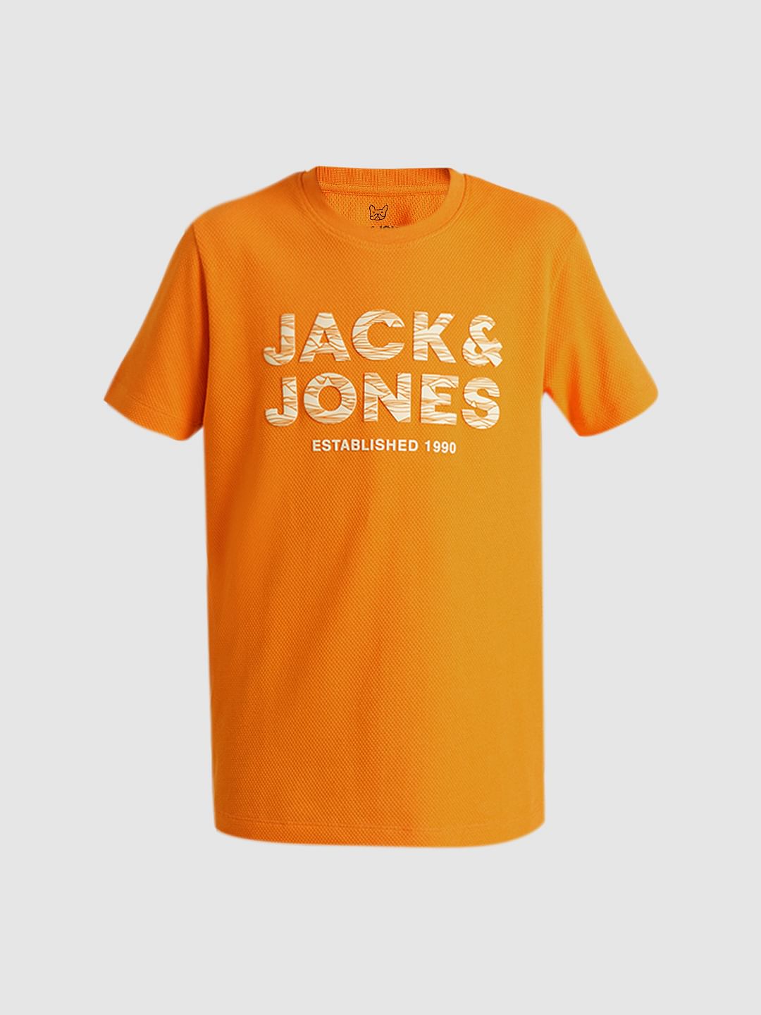 Boys Orange Logo Print T-shirt