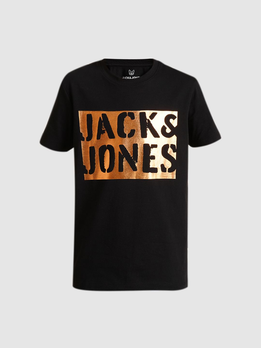Boys Black Foil Logo Print T-shirt