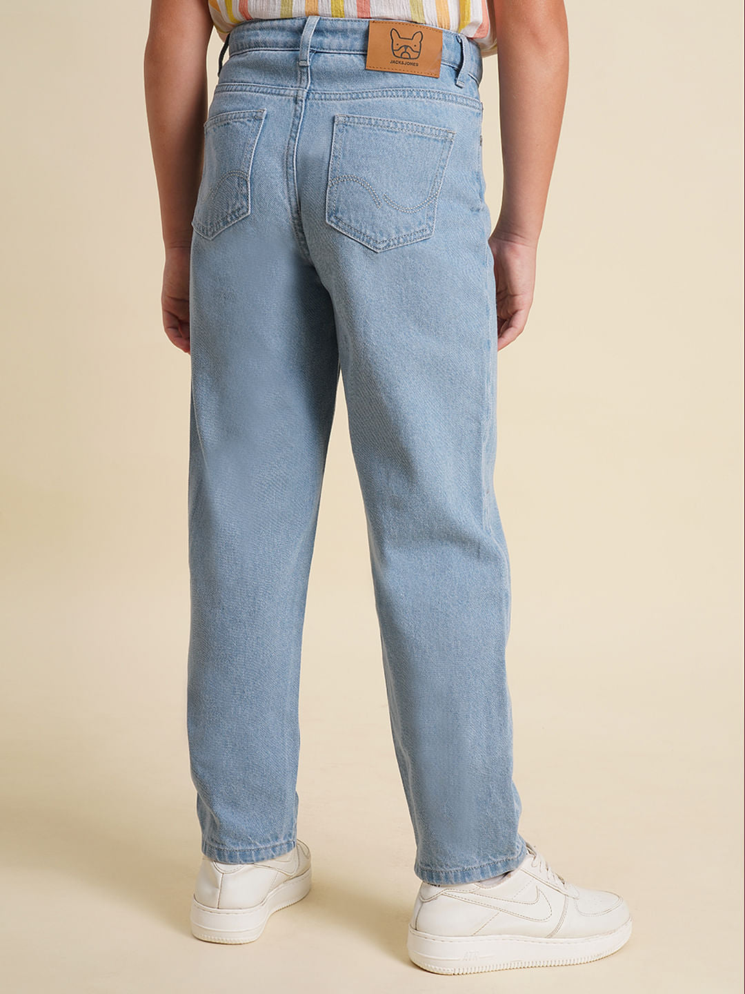 Boys Blue Mid Rise Printed Cropped Jeans