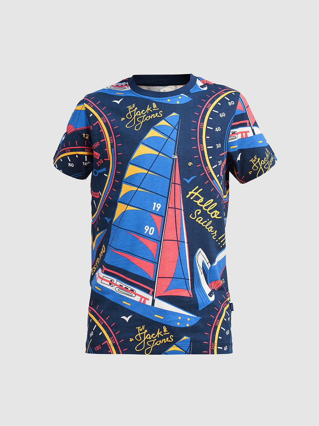 Boys Blue Printed Co-ord Set T-Shirt