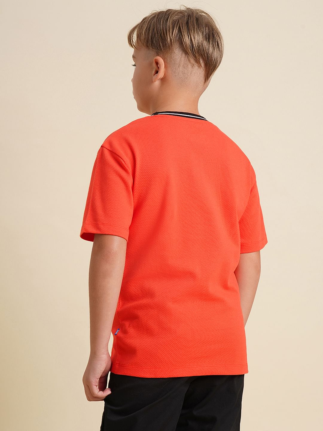 Boys Red Embroidered Doggo Print T-shirt