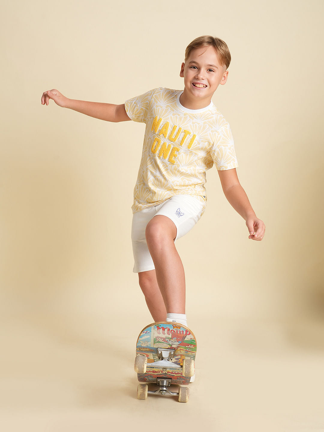 Boys Yellow Nautical Print T-Shirt