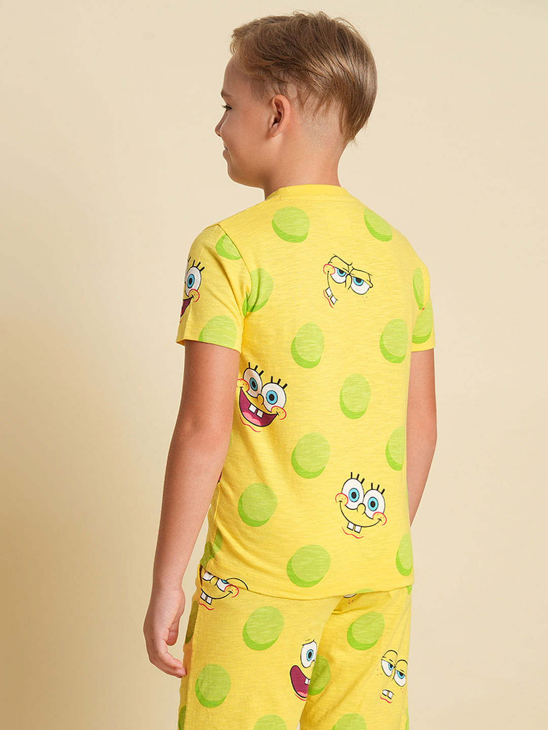 Boys Yellow SpongeBob Print Co-ord Set T-Shirt