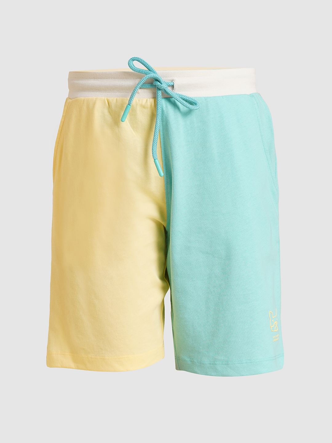 Boys Blue Colourblocked Co-ord Set Shorts