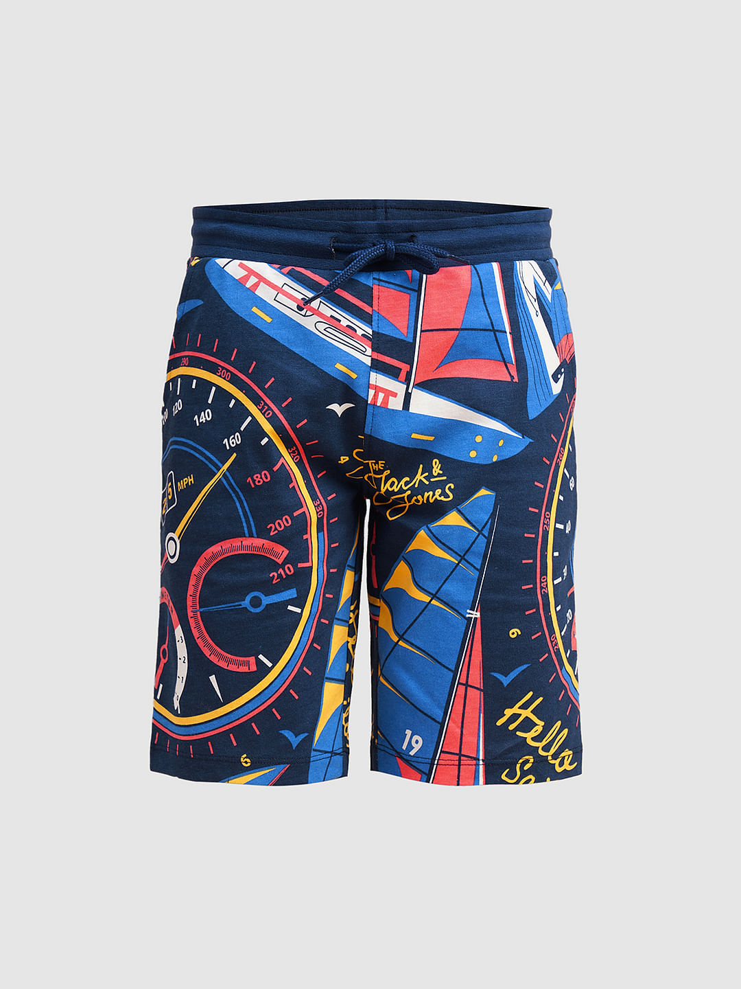 Boys Blue Printed Co-ord Set Shorts