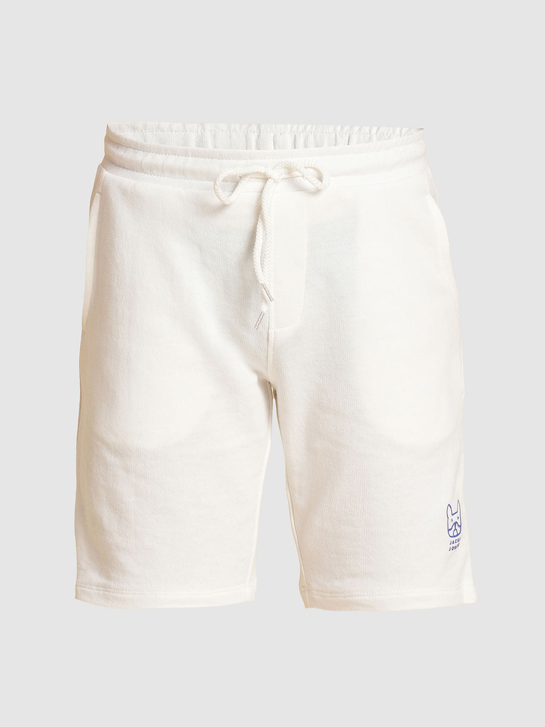 Boys White Cotton Shorts
