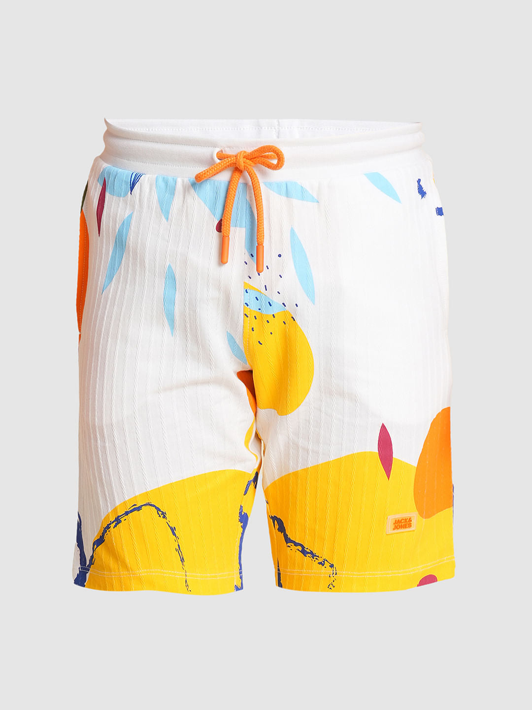 Boys White Printed Co-ord Set Shorts