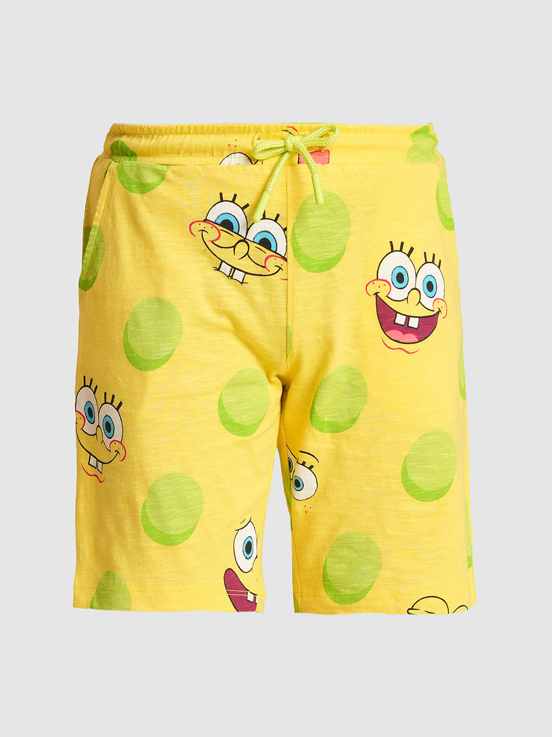 Boys Yellow SpongeBob Print Co-ord Set Shorts