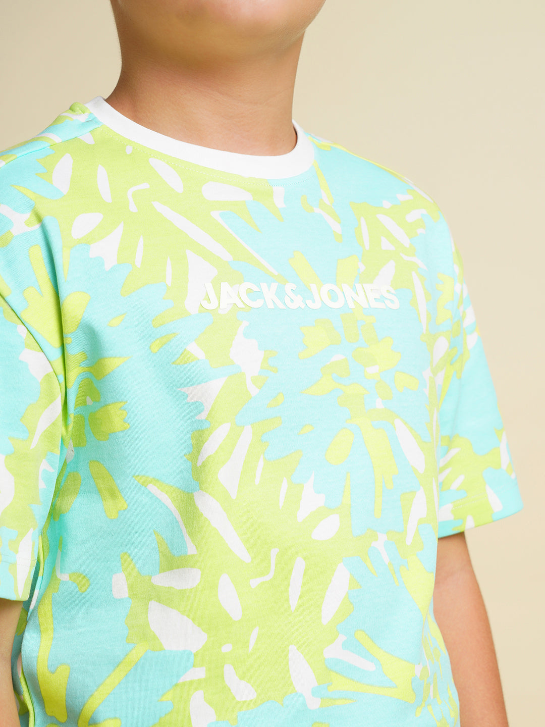 JACK&JONES JUNIOR Boys Blue Printed Co-ord Set T-shirt