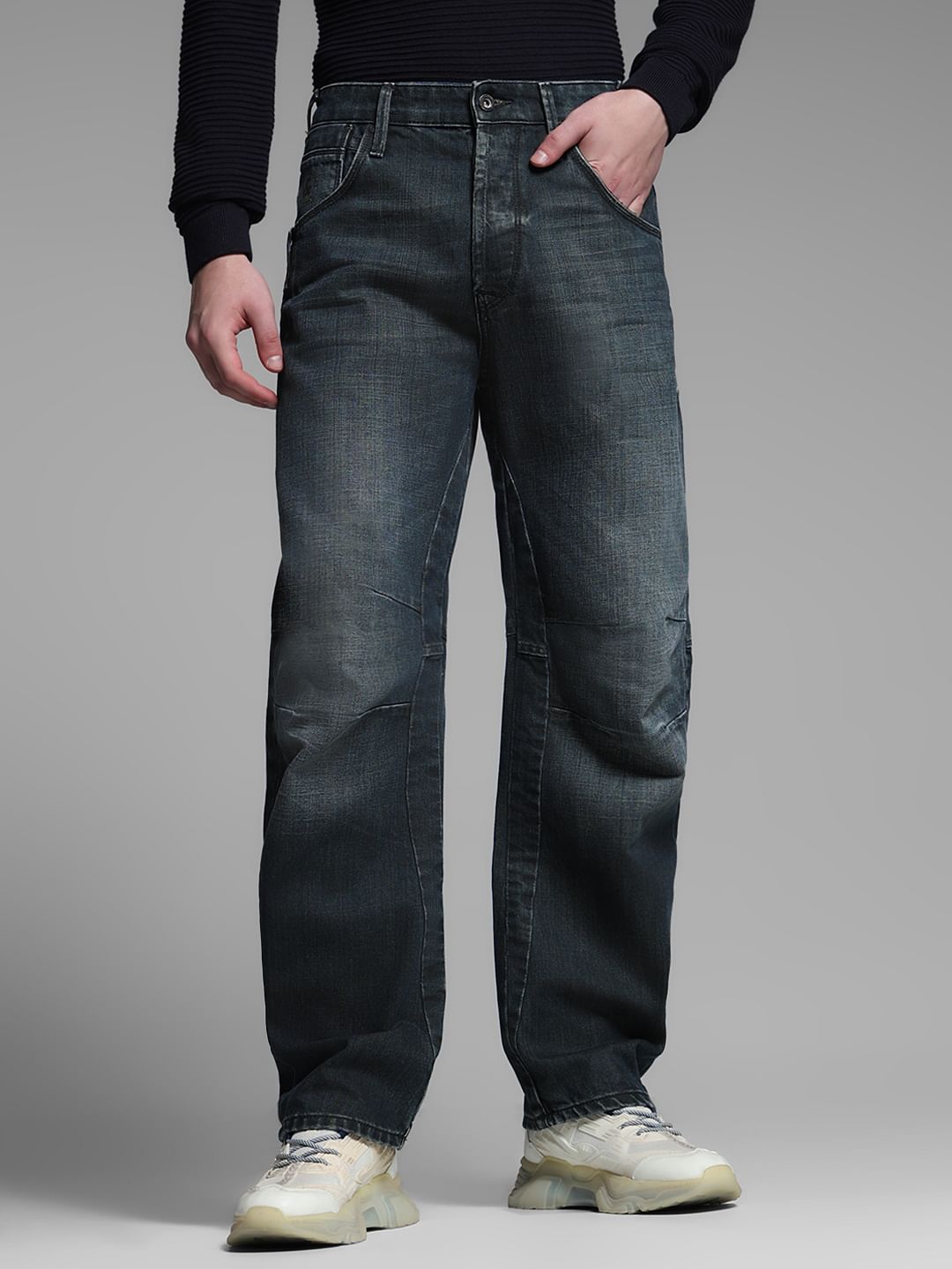 Black High Rise Loose Fit Jeans1