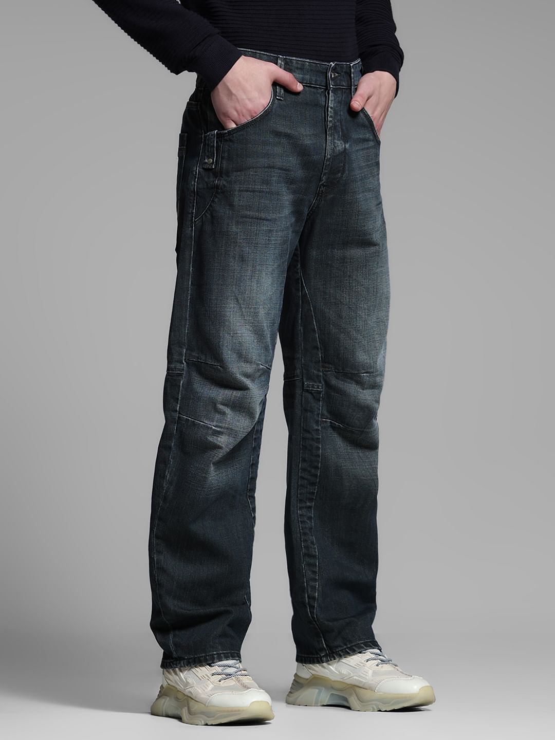 Black High Rise Loose Fit Jeans