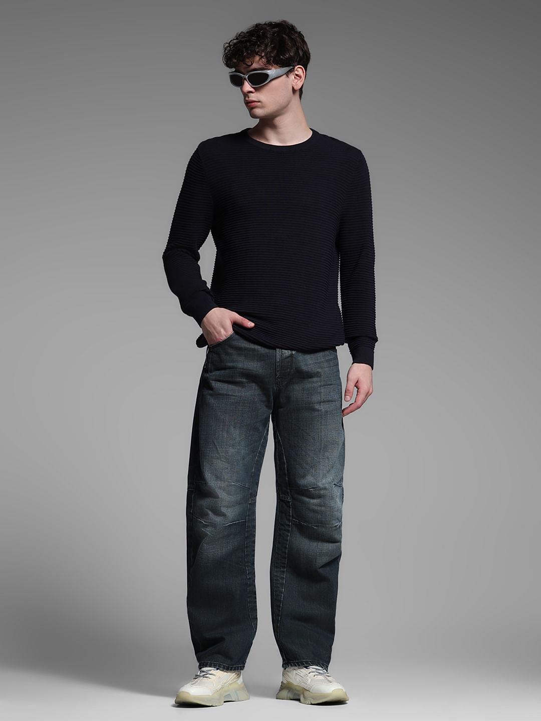 Black High Rise Loose Fit Jeans